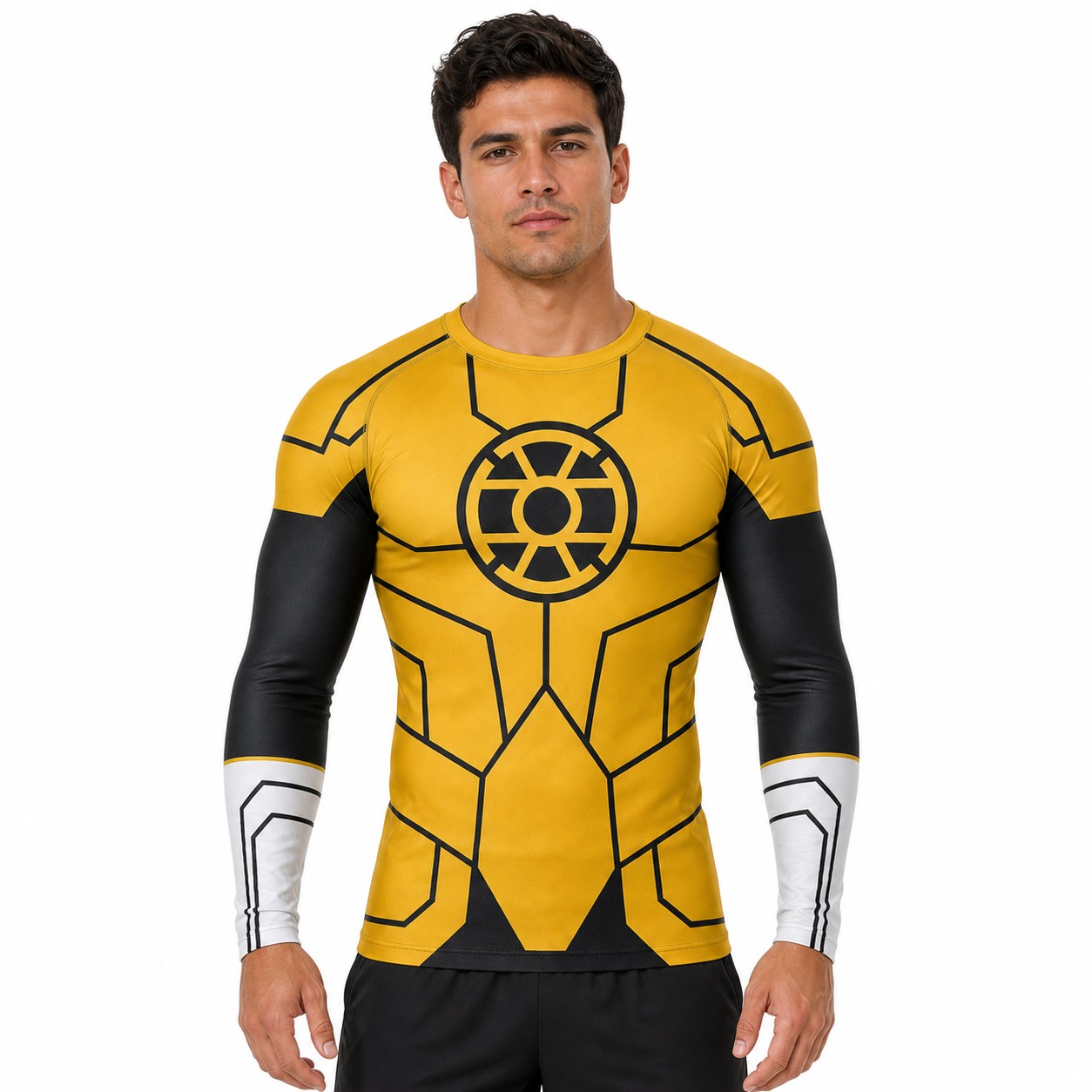 Comics Lantern Yellow Orange Long Sleeve Compression Shirt