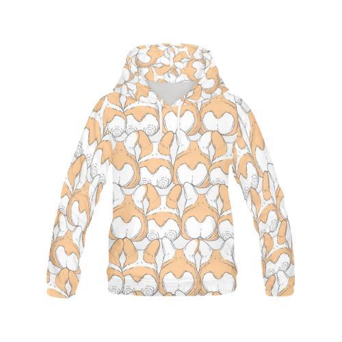 Corgi Butt Pattern Print Men Full Size Hoodie