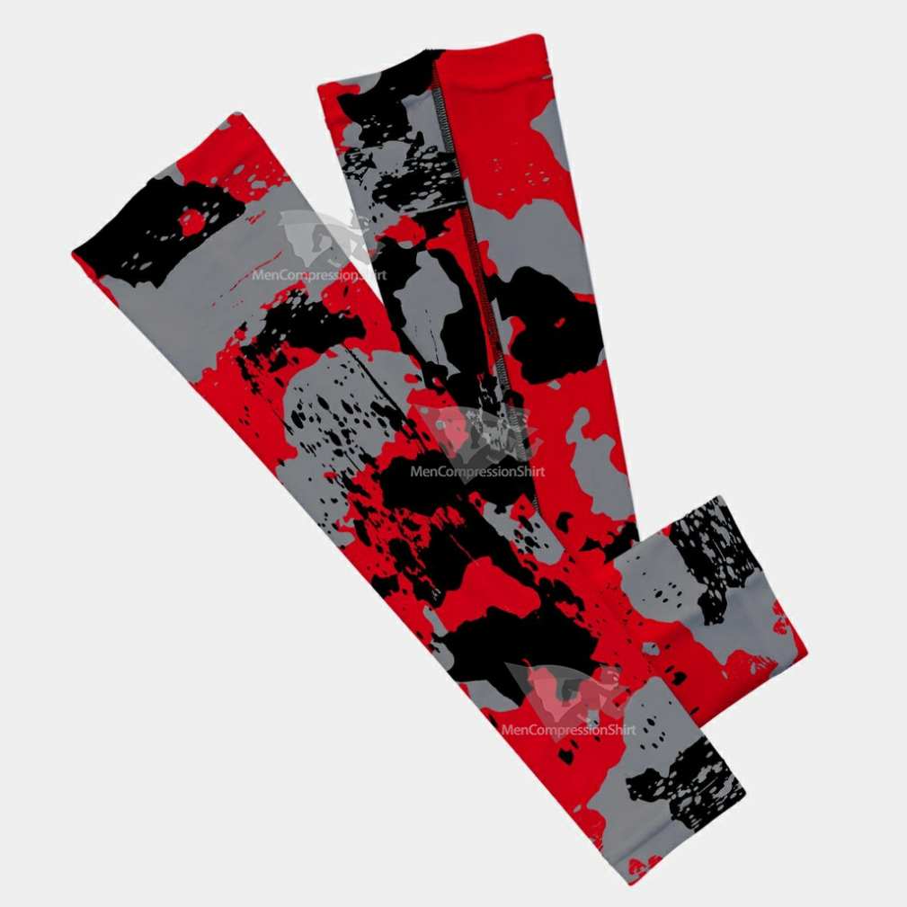 Corrosive Gray Black Red Arm Sleeve