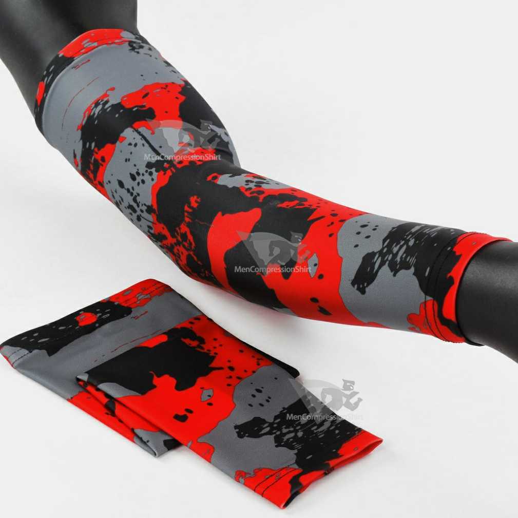 Corrosive Gray Black Red Arm Sleeve