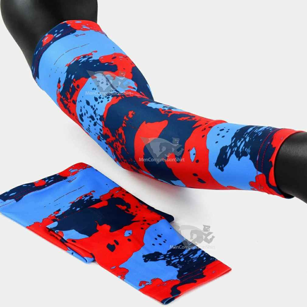 Corrosive Light Blue Navy Red Kids Arm Sleeve