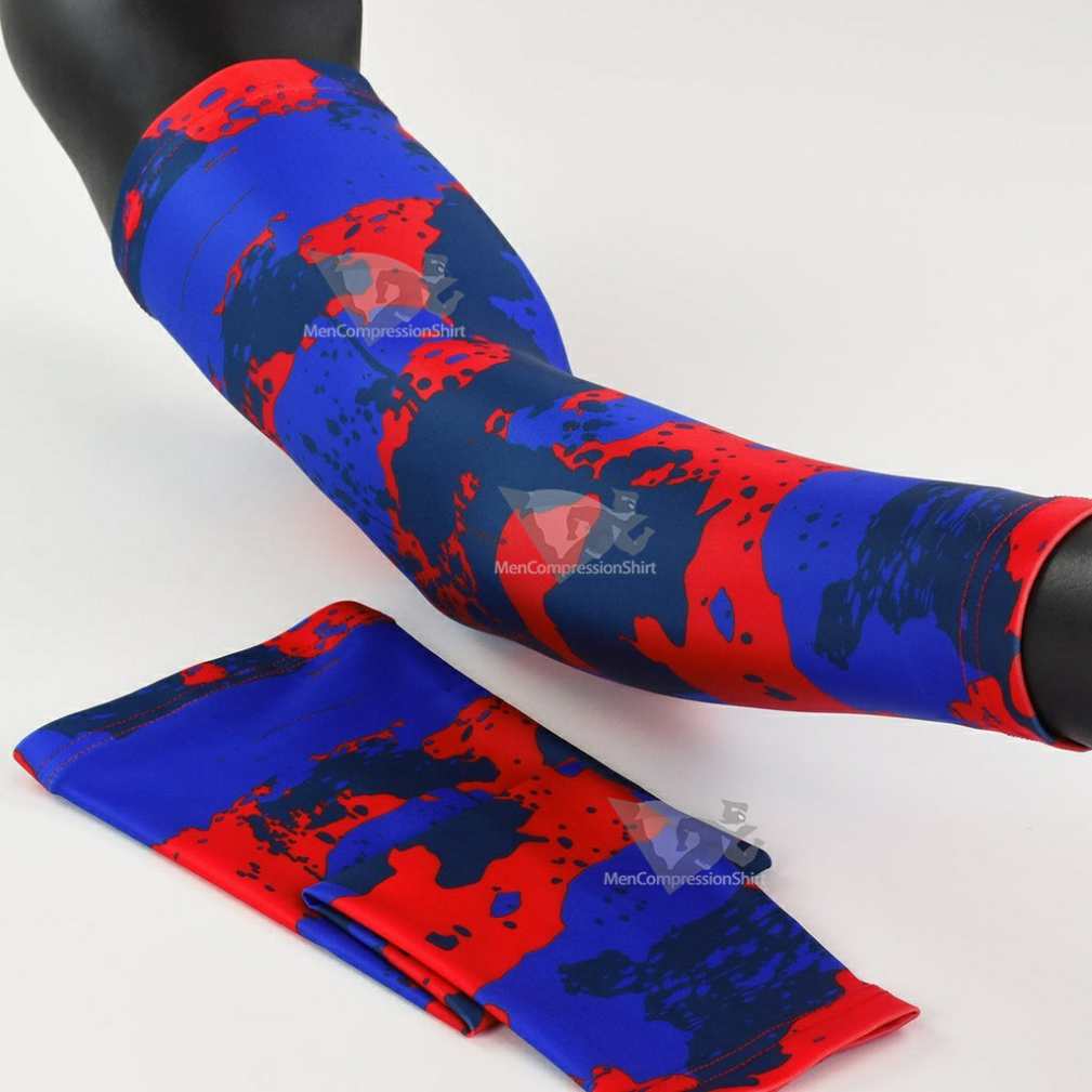 Corrosive Navy Blue Black Red Kids Arm Sleeve