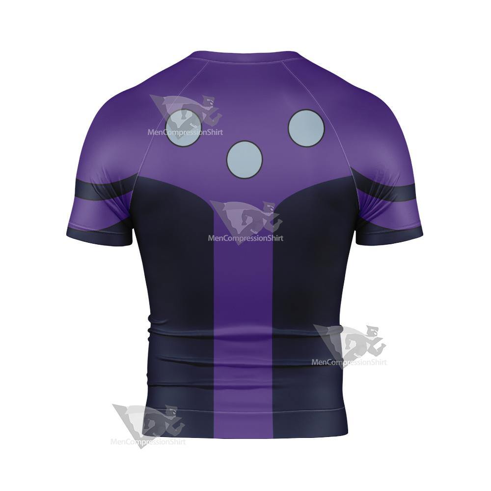 Dc Cosmic Boy Purple Cosplay Short Sleeve Compression Shirt
