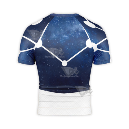 Cosmic Spidey Starry Sky Star Blue Short Sleeve Compression Shirt