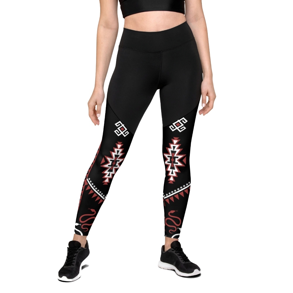 Cowgirl Red And Black Women Compression Legging