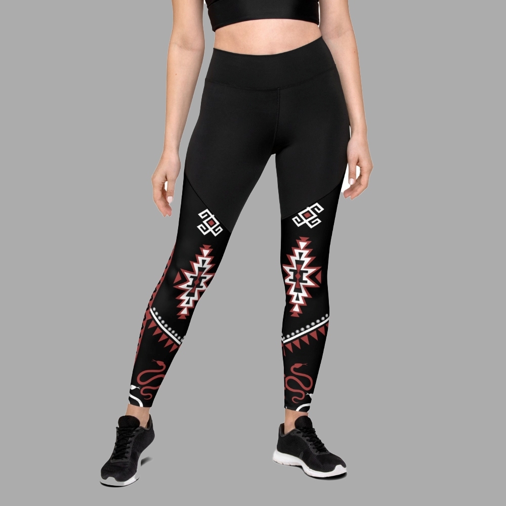 Cowgirl Red And Black Women Compression Legging