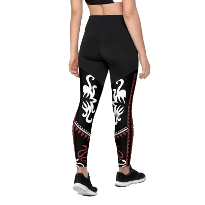 Cowgirl Red And Black Women Compression Legging