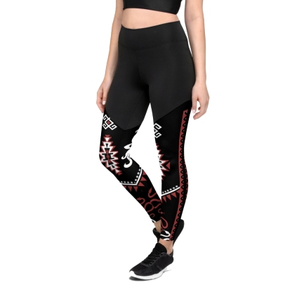 Cowgirl Red And Black Women Compression Legging