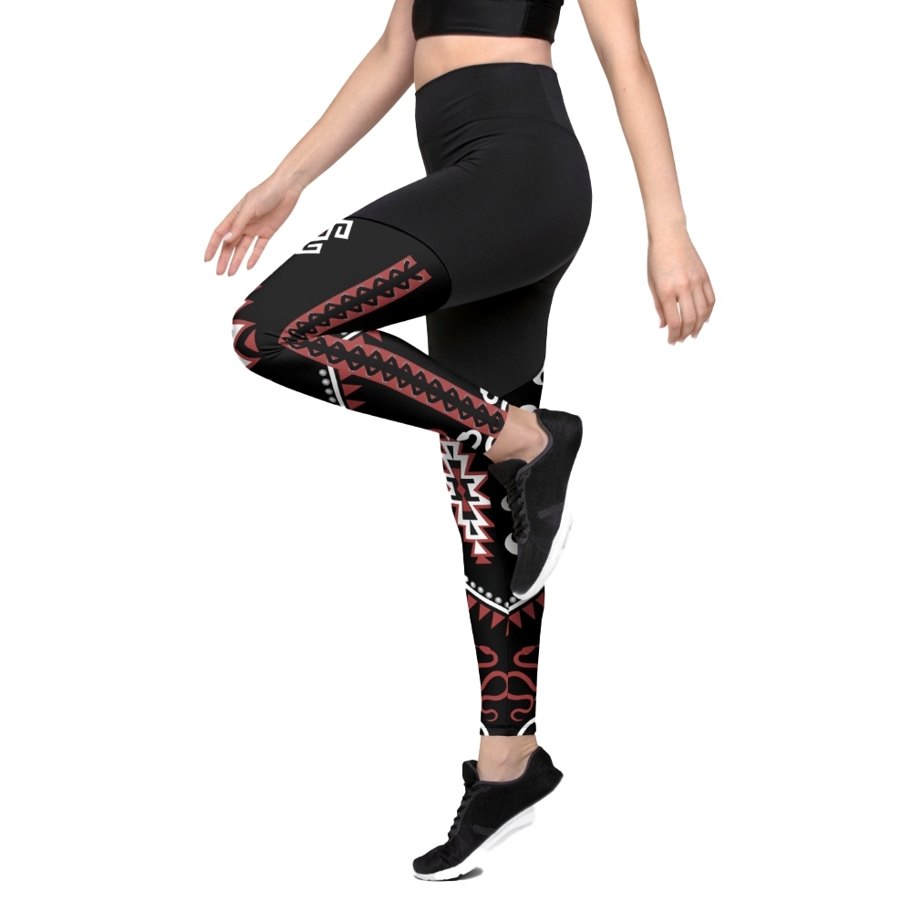 Cowgirl Red And Black Women Compression Legging
