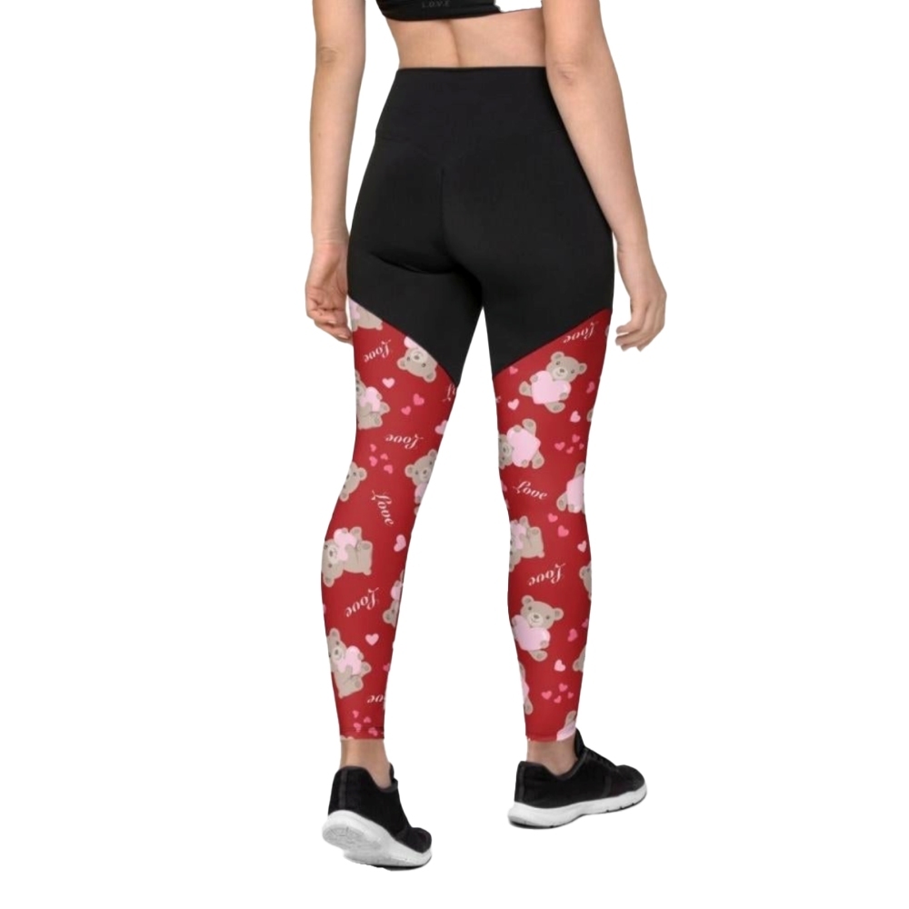Cute Teddy Bear Women Compression Legging