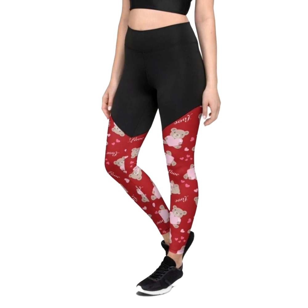Cute Teddy Bear Women Compression Legging