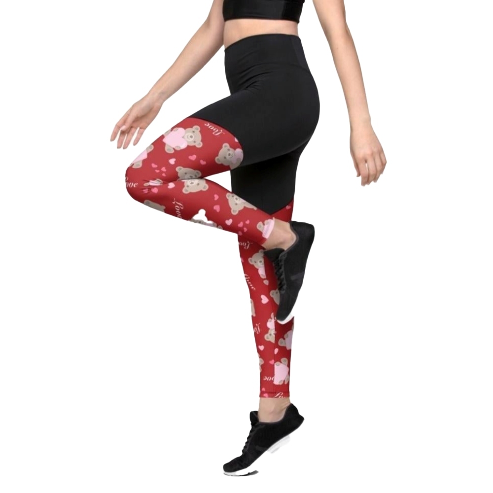 Cute Teddy Bear Women Compression Legging