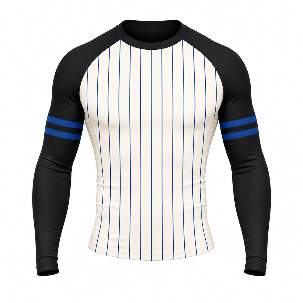 Obsidian Wheat Pinstripe Customizable Long Sleeve Compression Shirt front customization preview