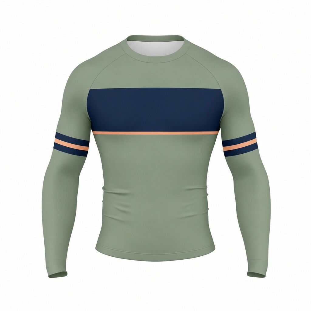 Sage Bullpen Gray Customizable Long Sleeve Compression Shirt front customization preview