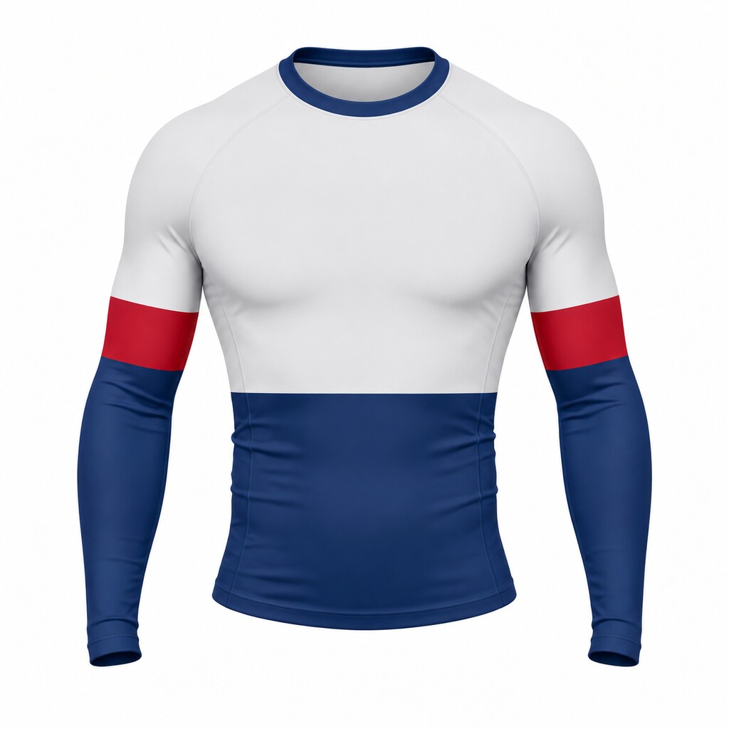 Reef Fielded Navy Customizable Long Sleeve Compression Shirt front customization preview