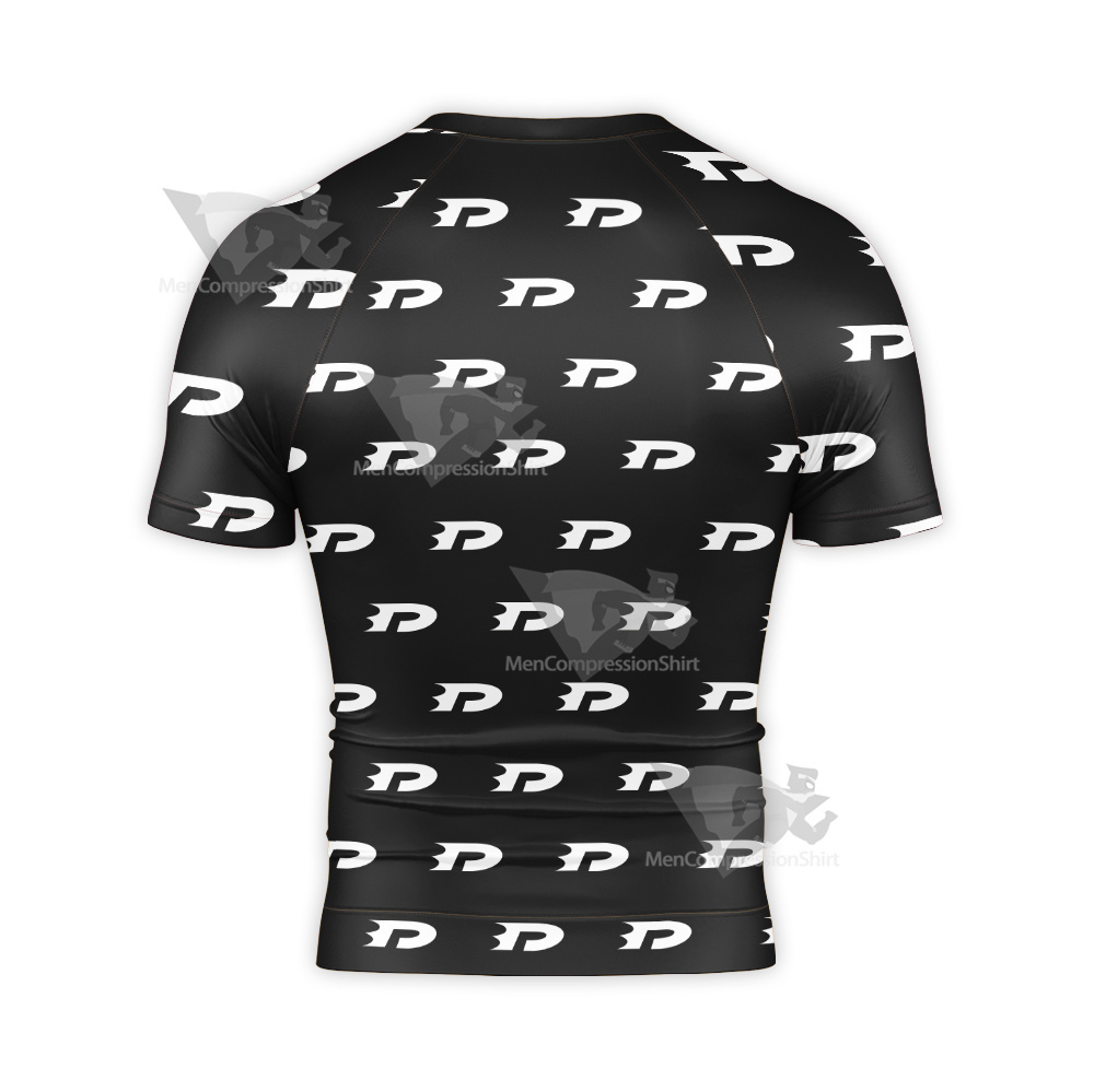 Danny Phantom Repeat White D Cosplay Short Sleeve Compression Shirt