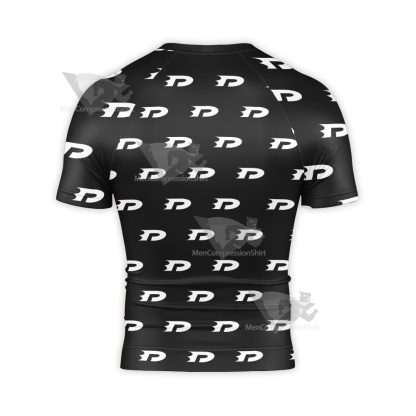 Danny Phantom Repeat White D Cosplay Short Sleeve Compression Shirt