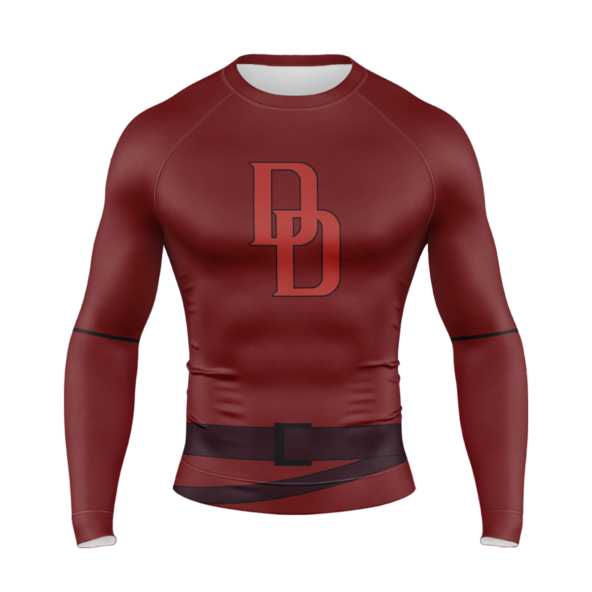 Daredevil Hero Symbol Red Long Sleeve Compression Shirt