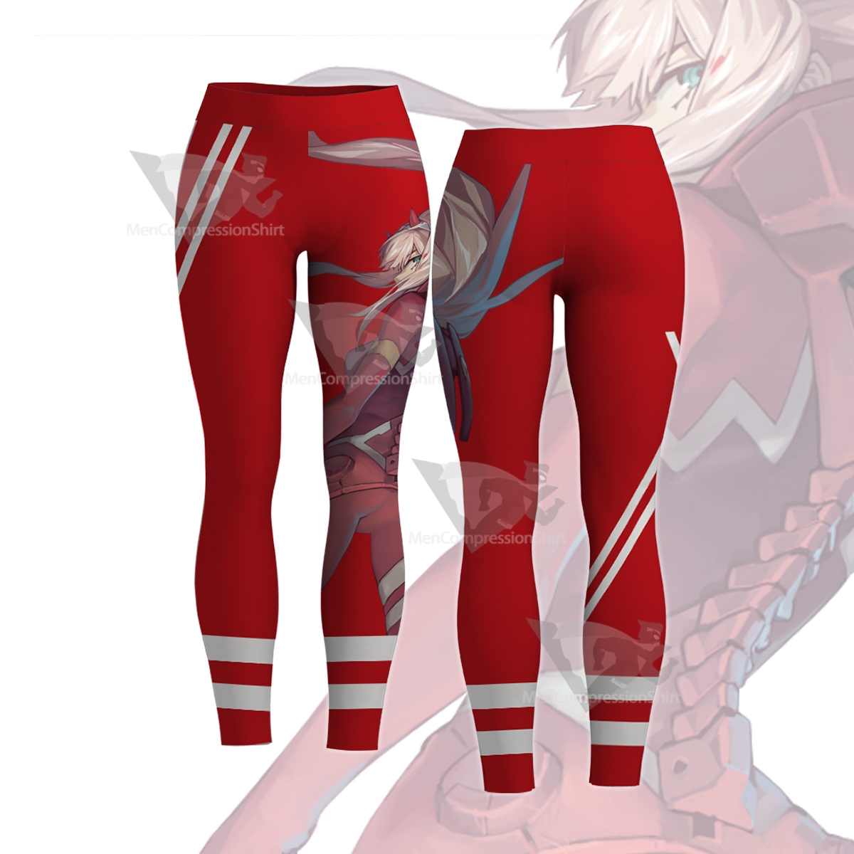 Darling In The Franxx Zero Two Code 002 Red Women Compression Legging-MensCompressionShirt