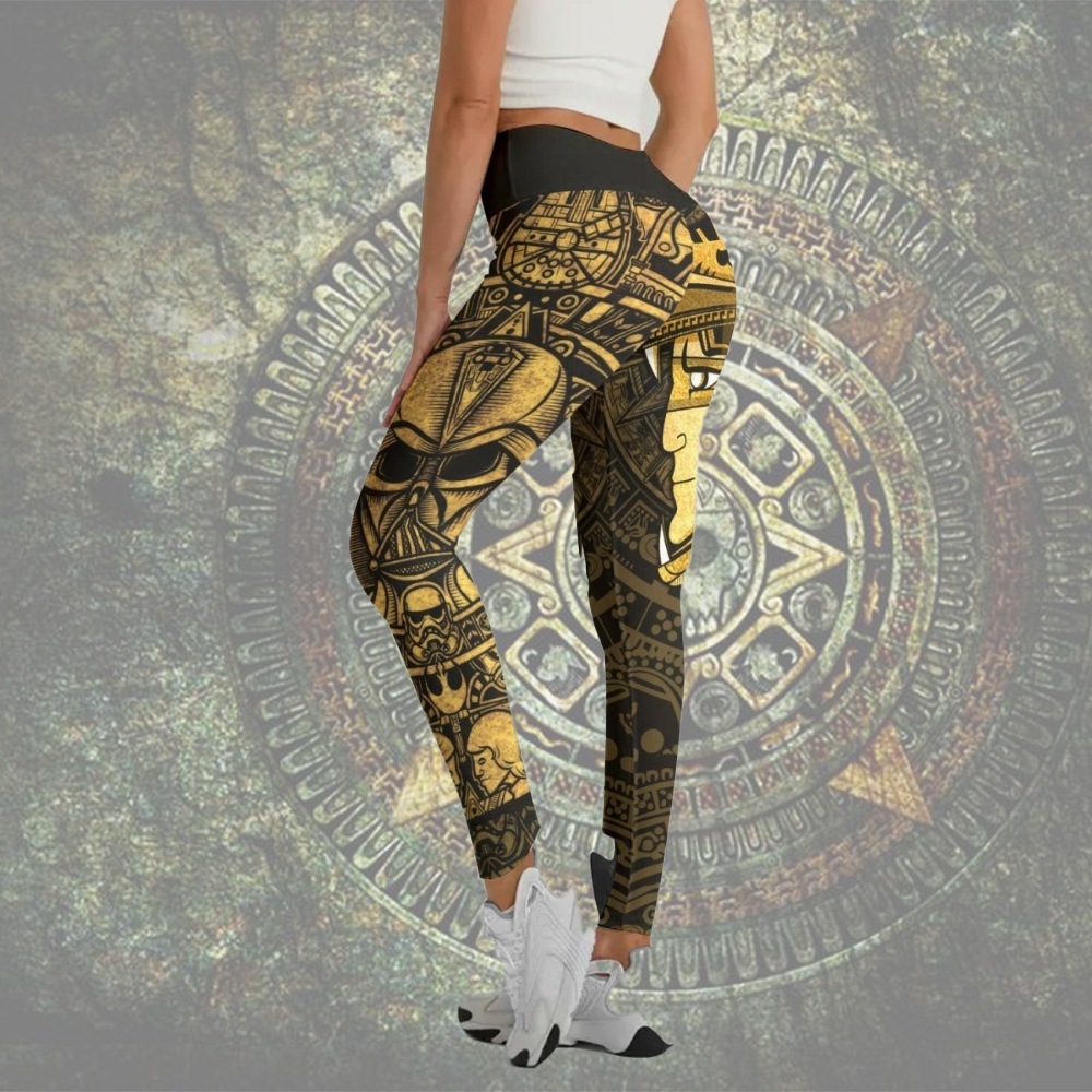 Darth Vader Aztec Calendar Women Compression Legging