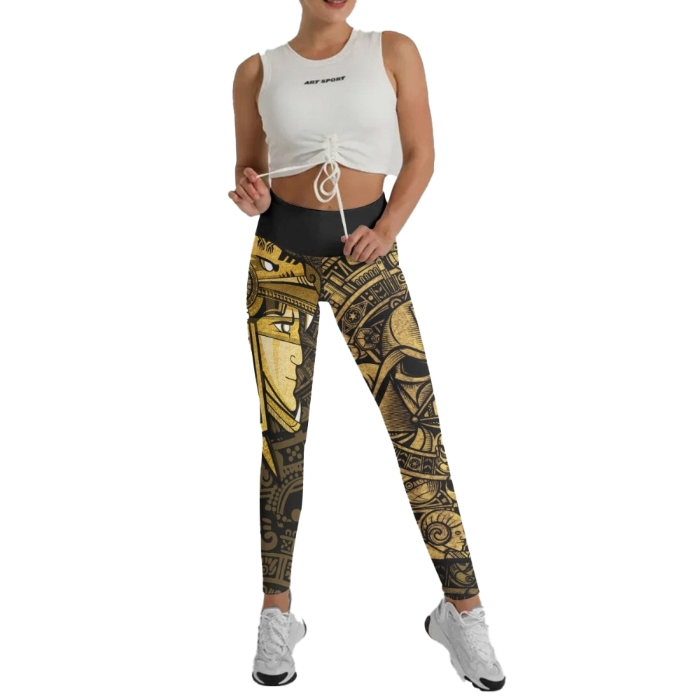 Darth Vader Aztec Calendar Women Compression Legging
