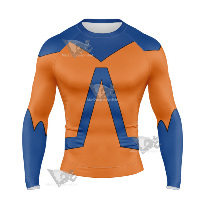 Dc Animal Man Orange Cosplay Long Sleeve Compression Shirt