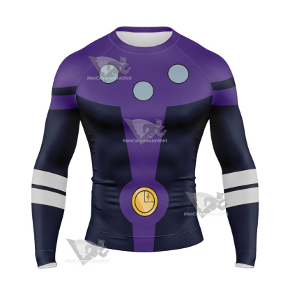 Dc Cosmic Boy Purple Cosplay Long Sleeve Compression Shirt