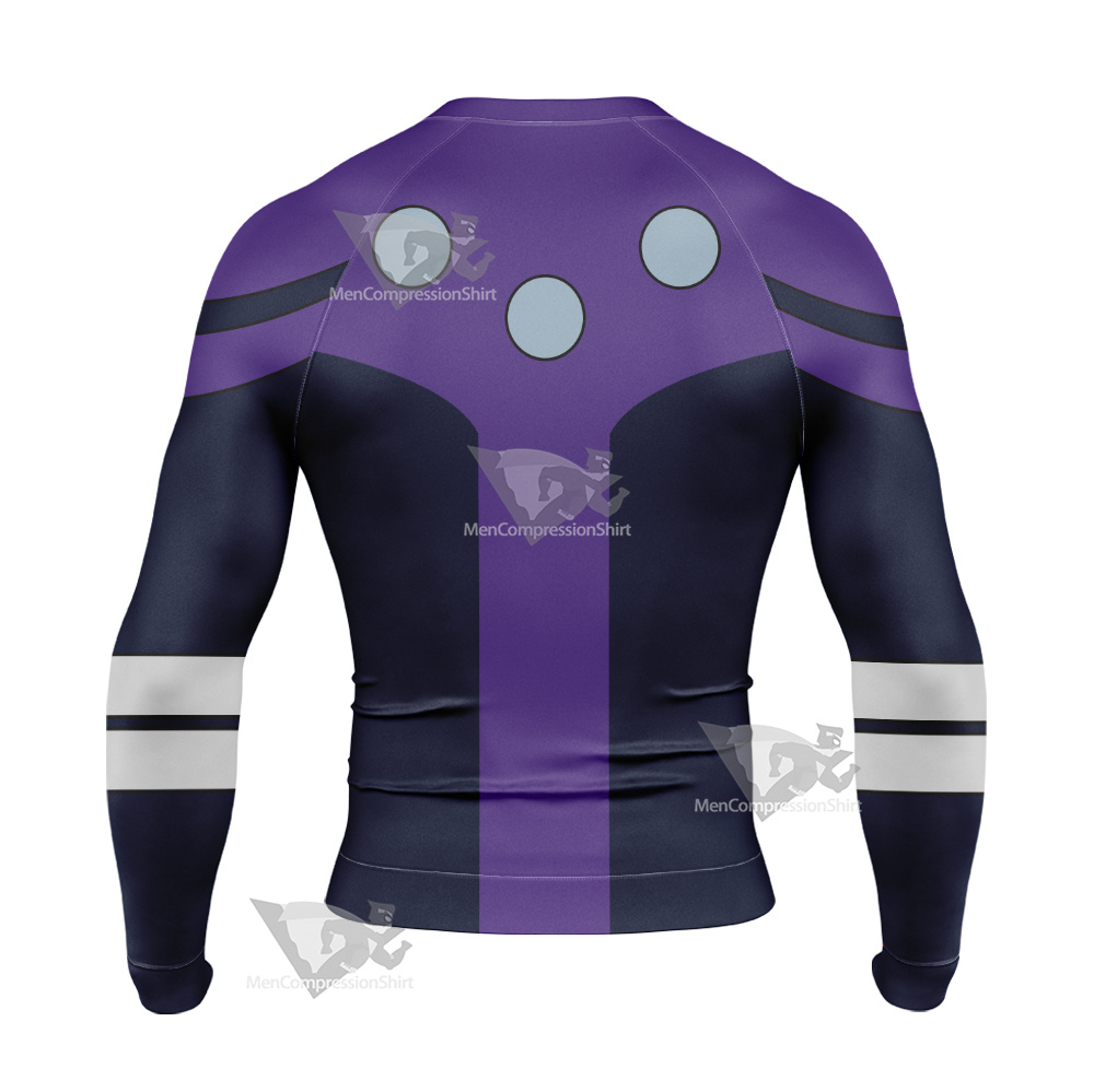 Dc Cosmic Boy Purple Cosplay Long Sleeve Compression Shirt