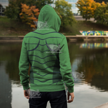Dc Green Lantern Line Cosplay Zip Up Hoodie