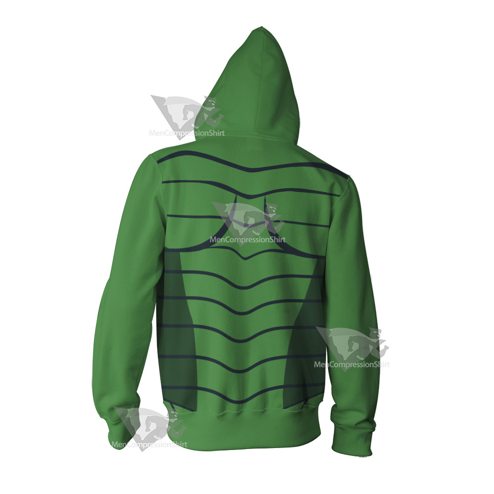 Dc Green Lantern Line Cosplay Zip Up Hoodie