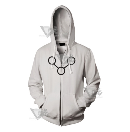 Dc The Changing Man White Cosplay Zip Up Hoodie