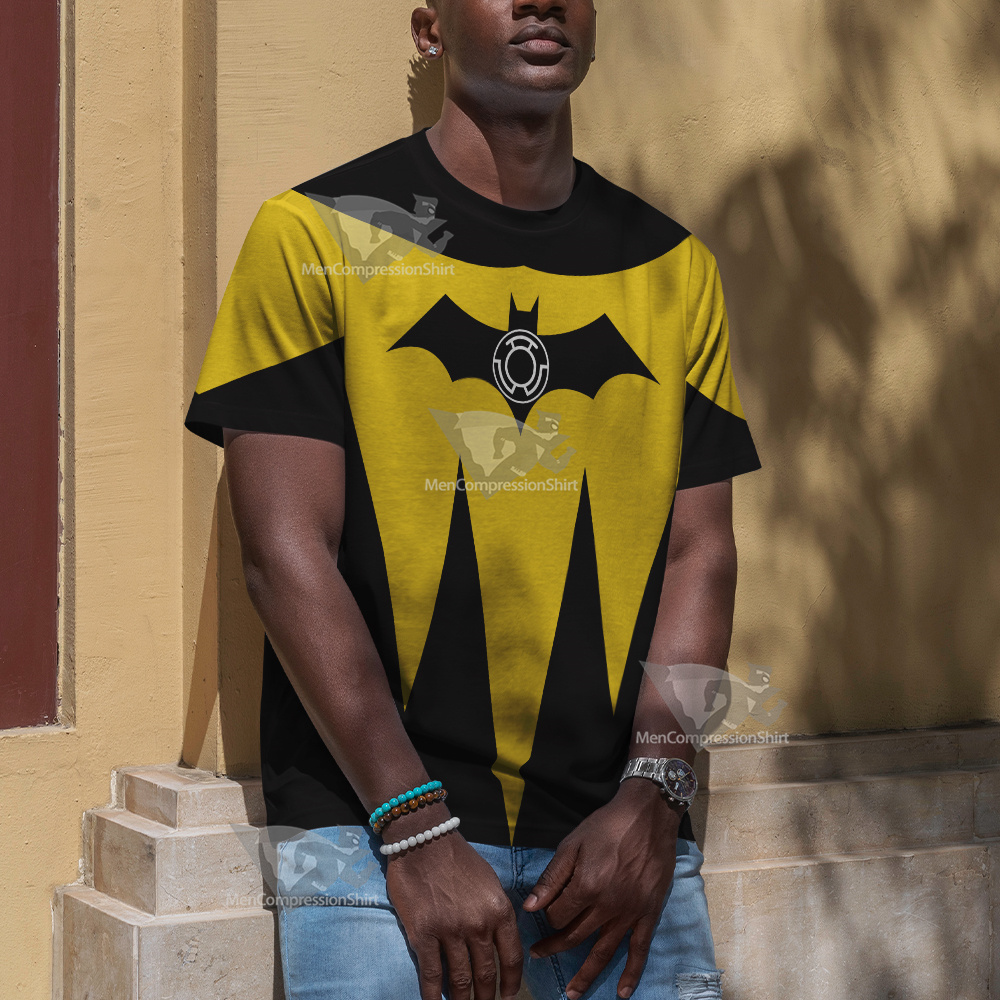 Dc Yellow Lantern Batman Cosplay T-Shirt
