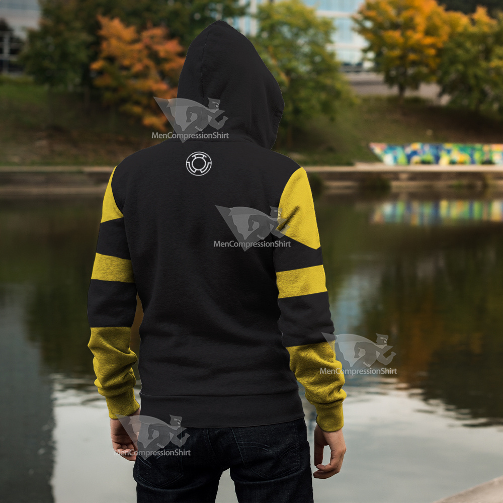 Dc Yellow Lantern Batman Cosplay Zip Up Hoodie