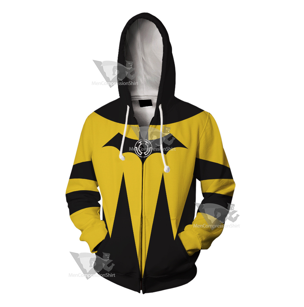 Dc Yellow Lantern Batman Cosplay Zip Up Hoodie