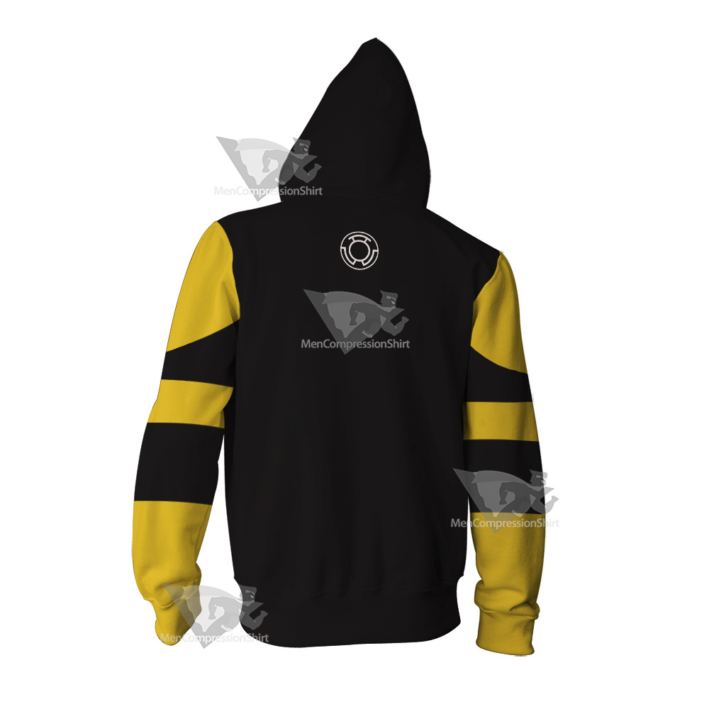 Dc Yellow Lantern Batman Cosplay Zip Up Hoodie