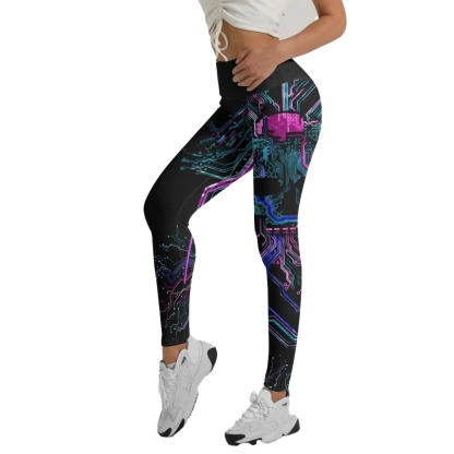 Deadly Glowing Circuit Women Compression Legging