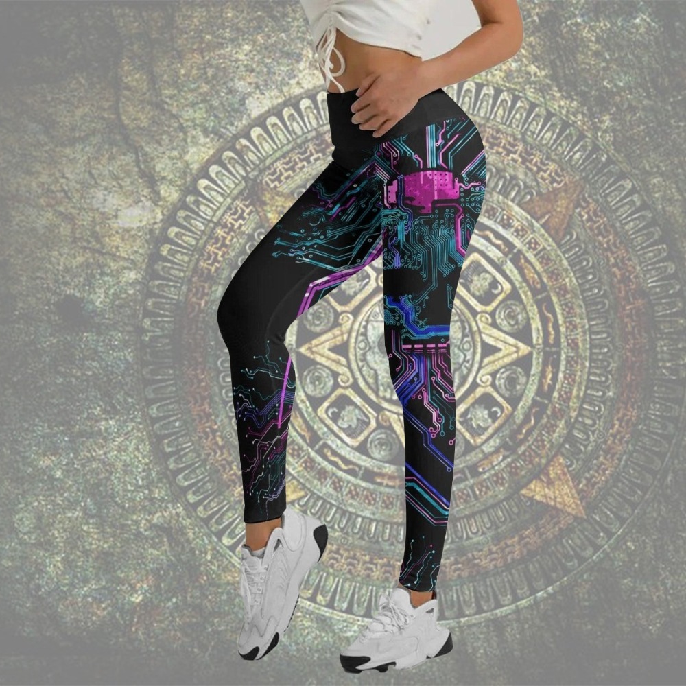 Deadly Glowing Circuit Women Compression Legging