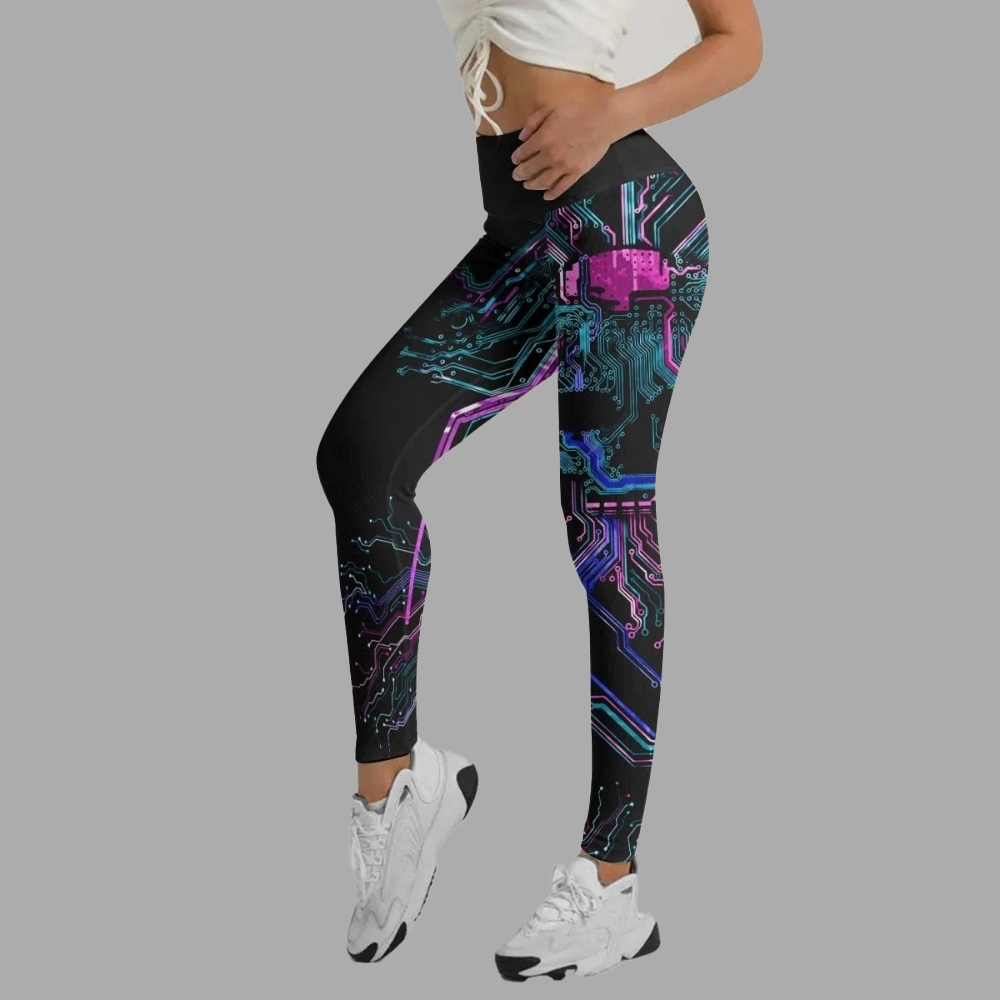 Deadly Glowing Circuit Women Compression Legging