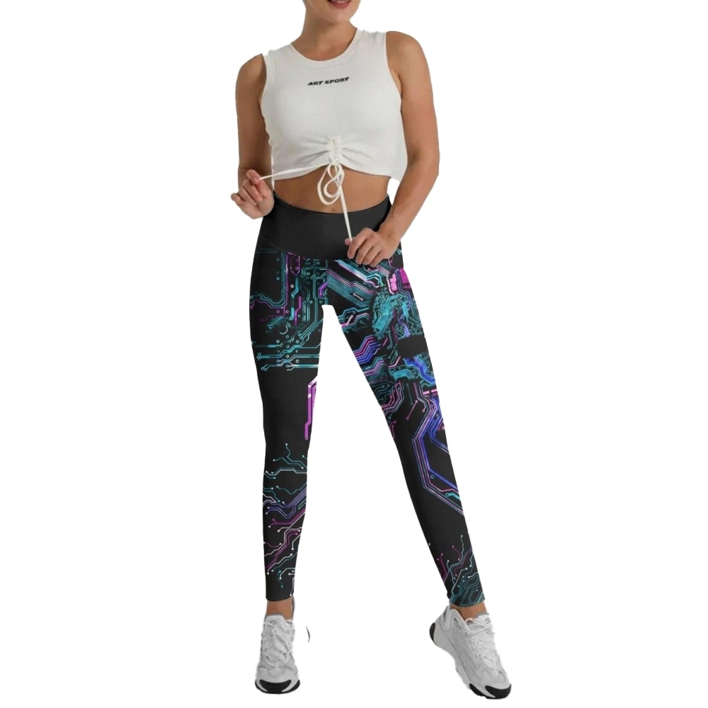 Deadly Glowing Circuit Women Compression Legging