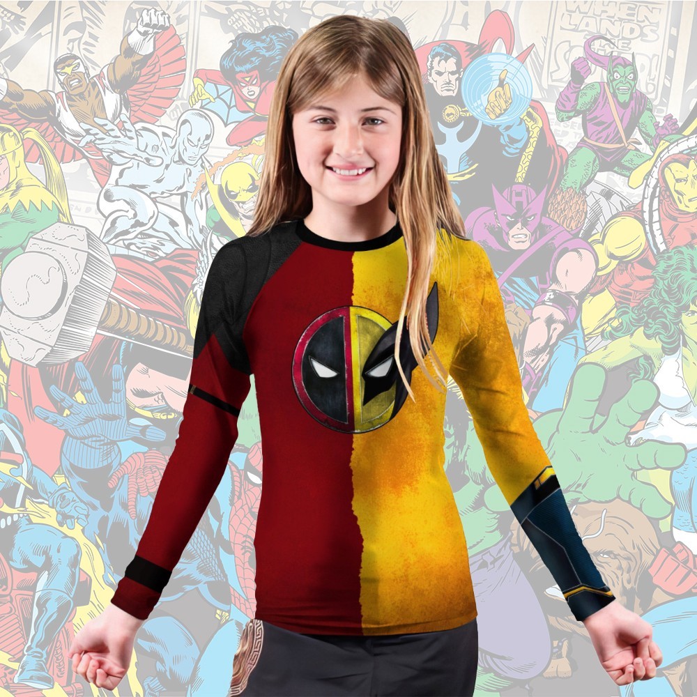 Say Uncle Deadpool And Wolverine Kids Long Sleeve Compression Shirt