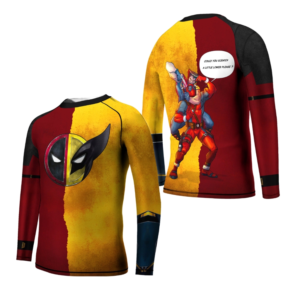Deadpool And Wolverine Choke Kids Long Sleeve Compression Shirt