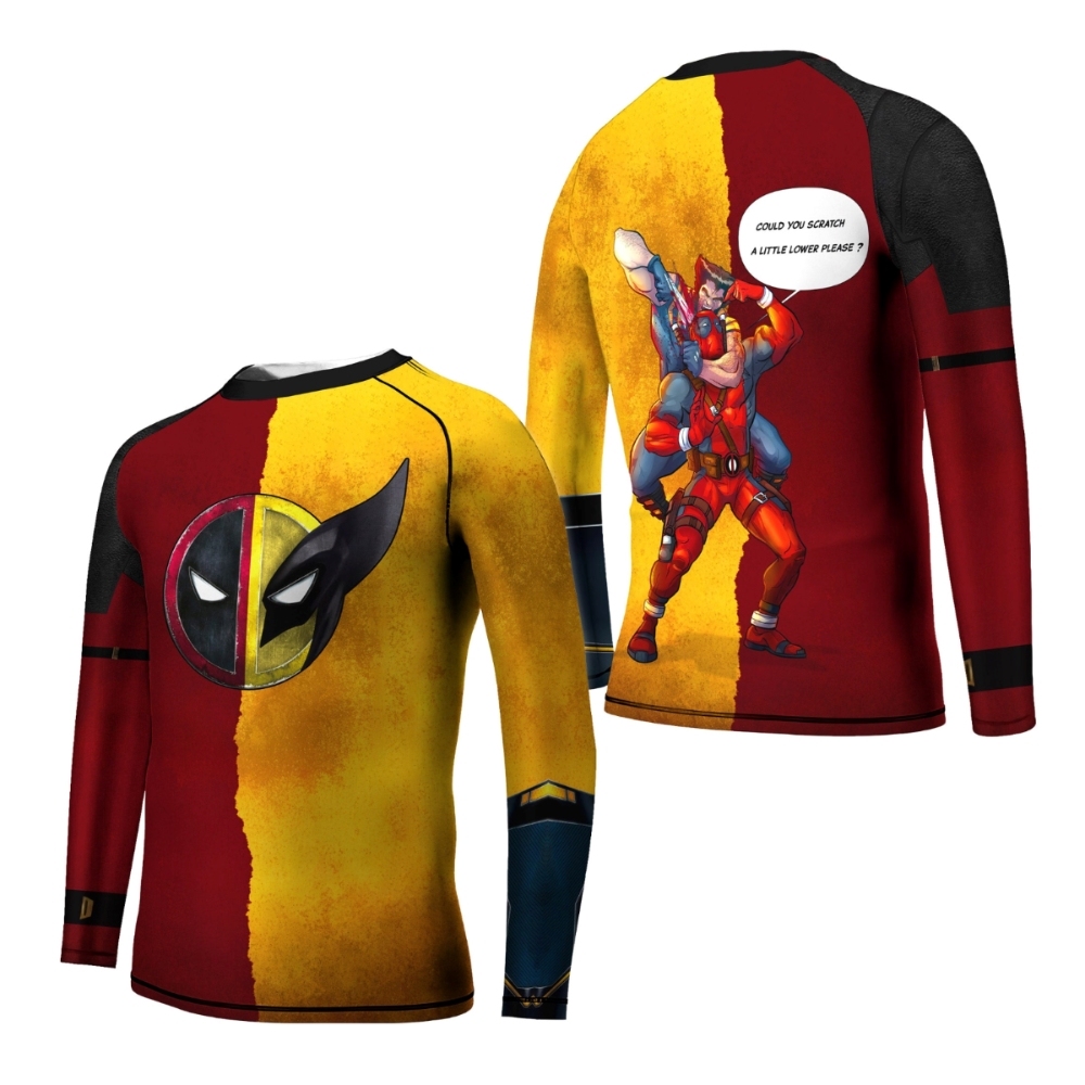 Deadpool And Wolverine Choke Kids Long Sleeve Compression Shirt