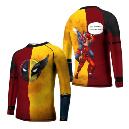 Deadpool And Wolverine Choke Kids Long Sleeve Compression Shirt