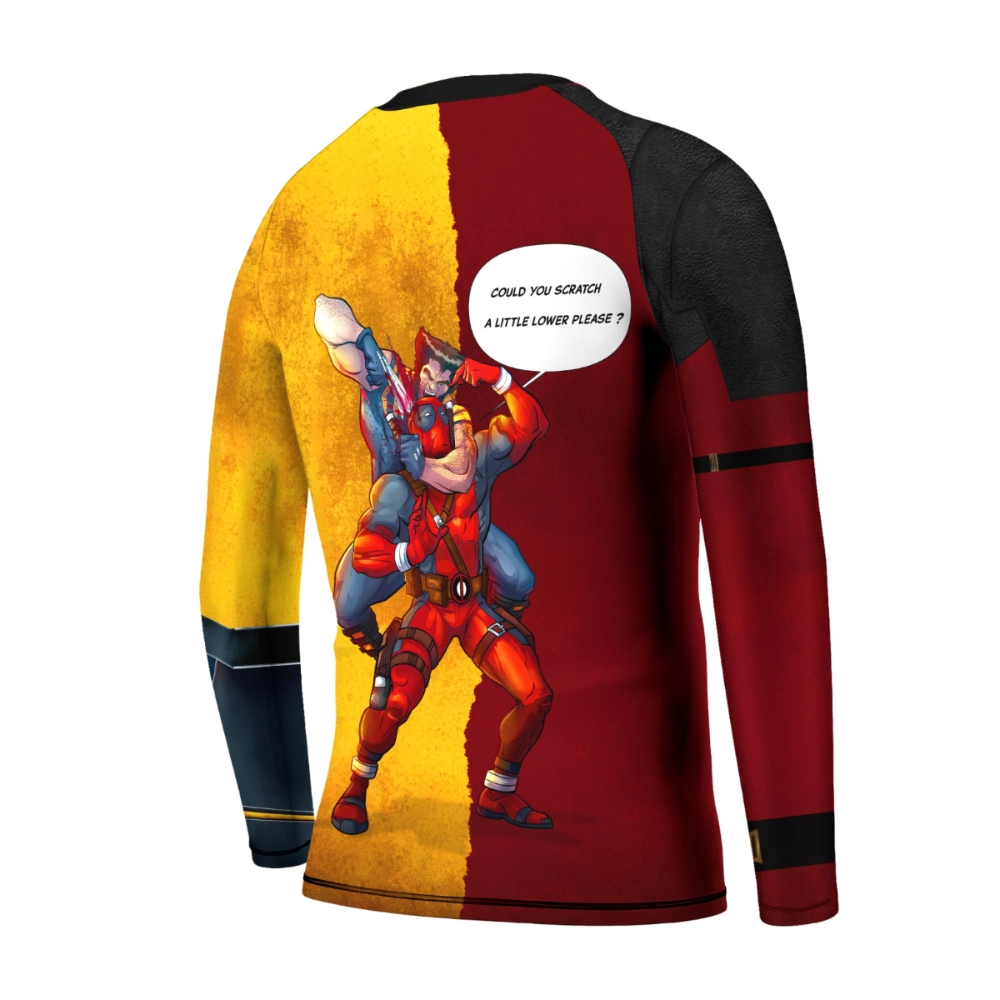 Deadpool And Wolverine Choke Kids Long Sleeve Compression Shirt