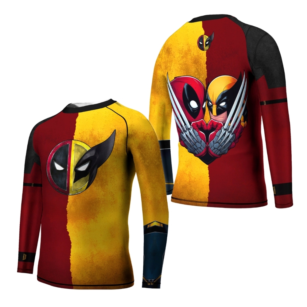 Deadpool And Wolverine Dual Kids Long Sleeve Compression Shirt