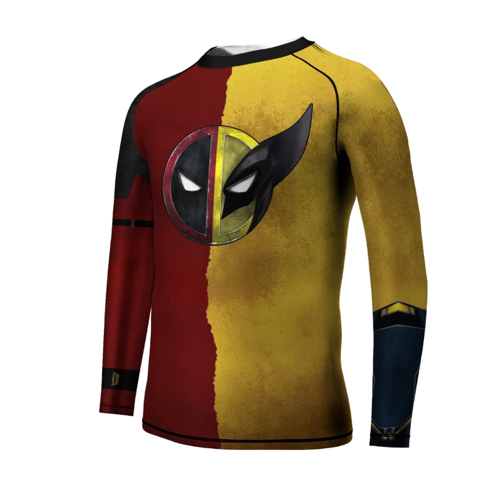 Deadpool And Wolverine Samurai Kids Long Sleeve Compression Shirt