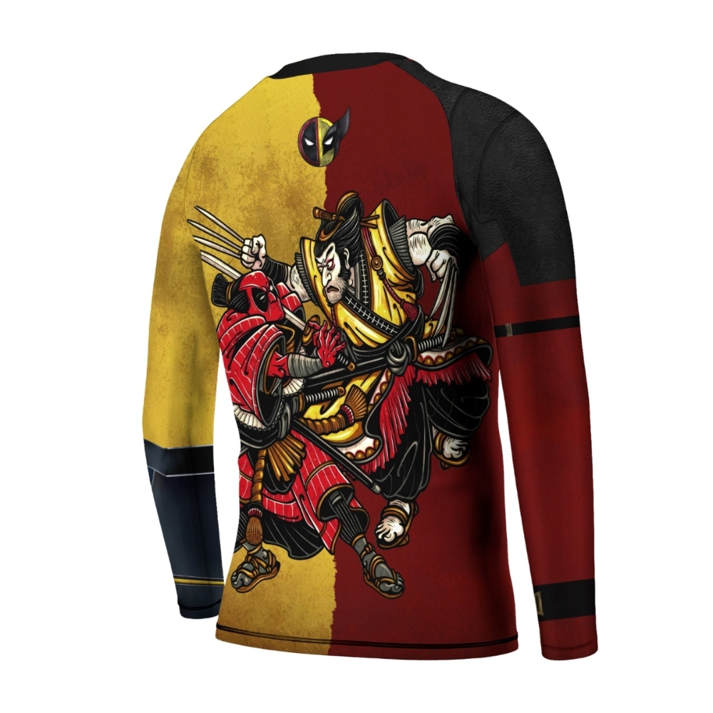 Deadpool And Wolverine Samurai Kids Long Sleeve Compression Shirt