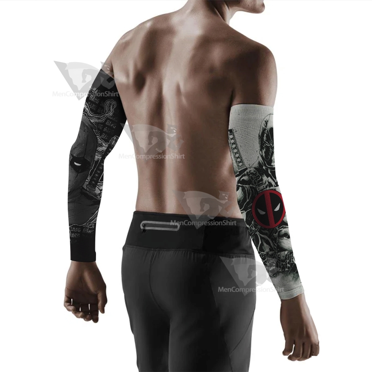 Deadpool Black And White Compression Arm Sleeve