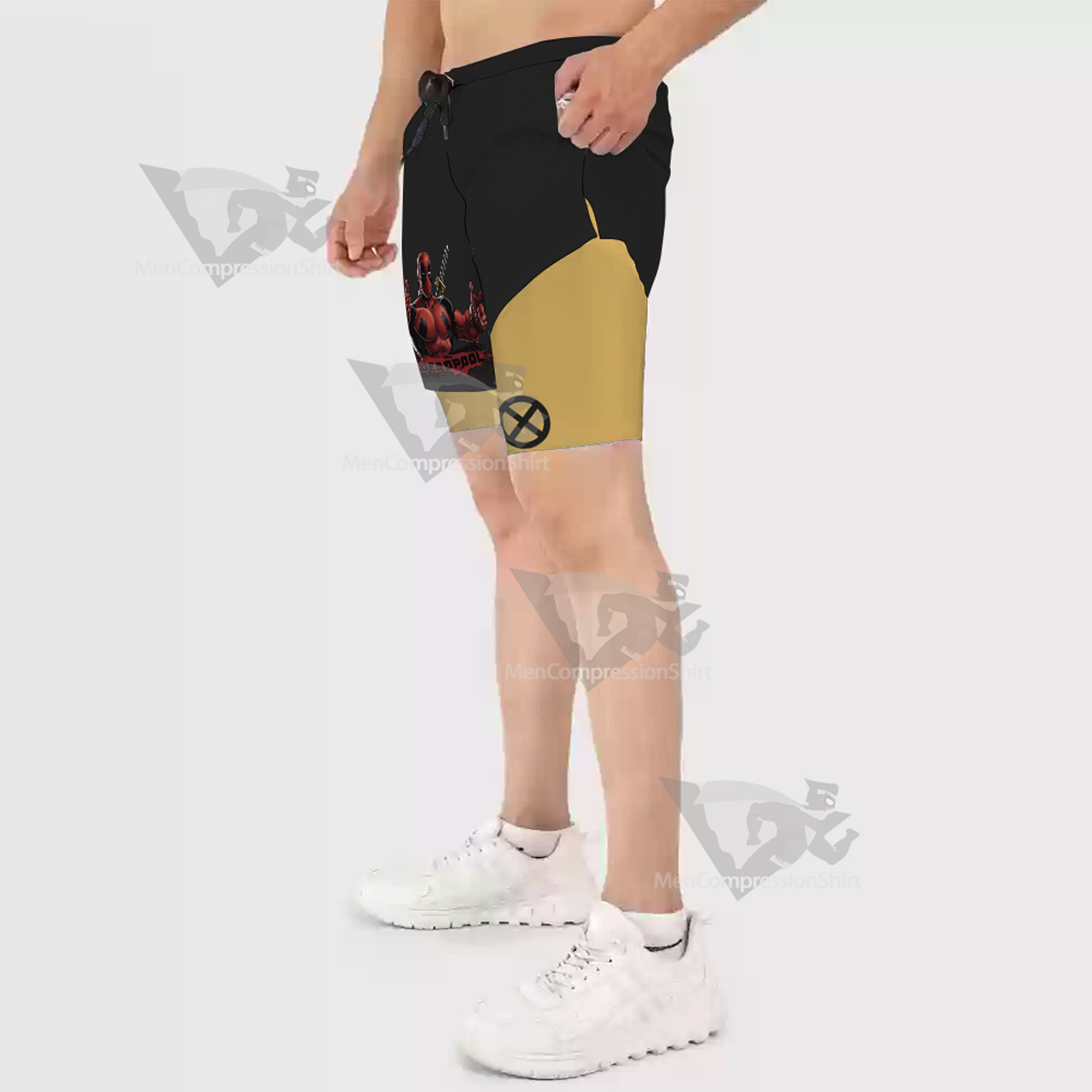 Deadpool Black Men Compression Gym Short