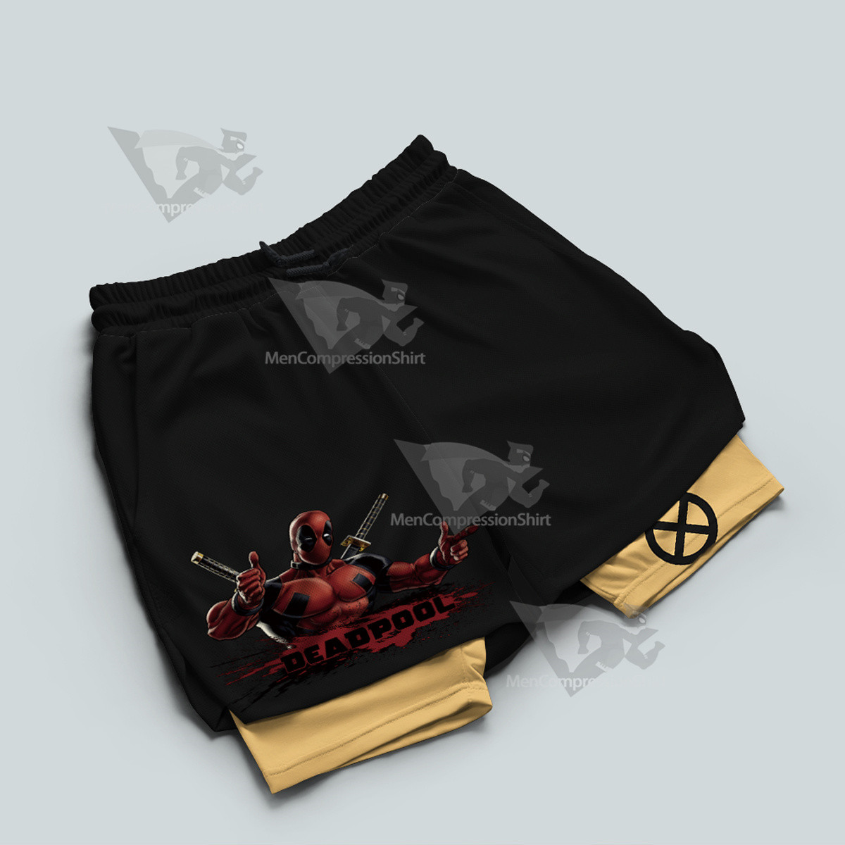 Deadpool Black Men Compression Gym Short